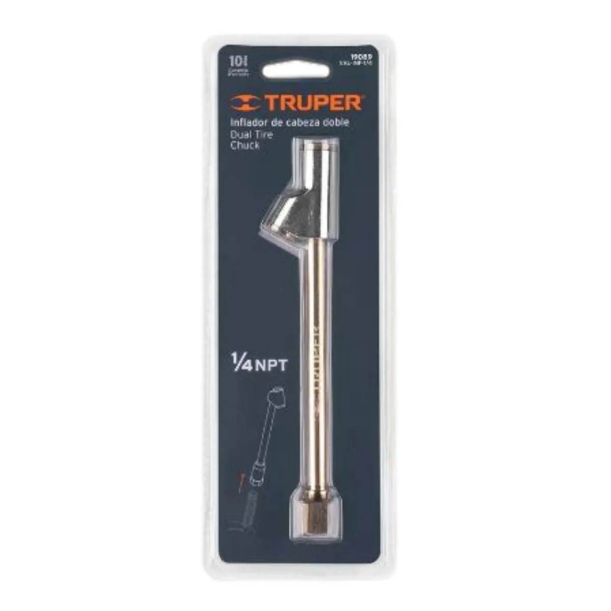 TRUPER - INFLADOR DE LLANTAS CABEZA DOBLE 1/4 TRUPER 19089