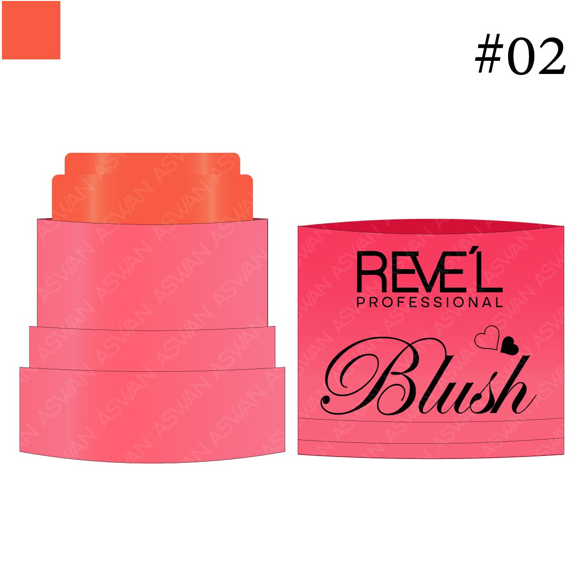 REVE'L PROFESSIONAL - RUBOR BLUSH ROSY STICK 02 - REVEL