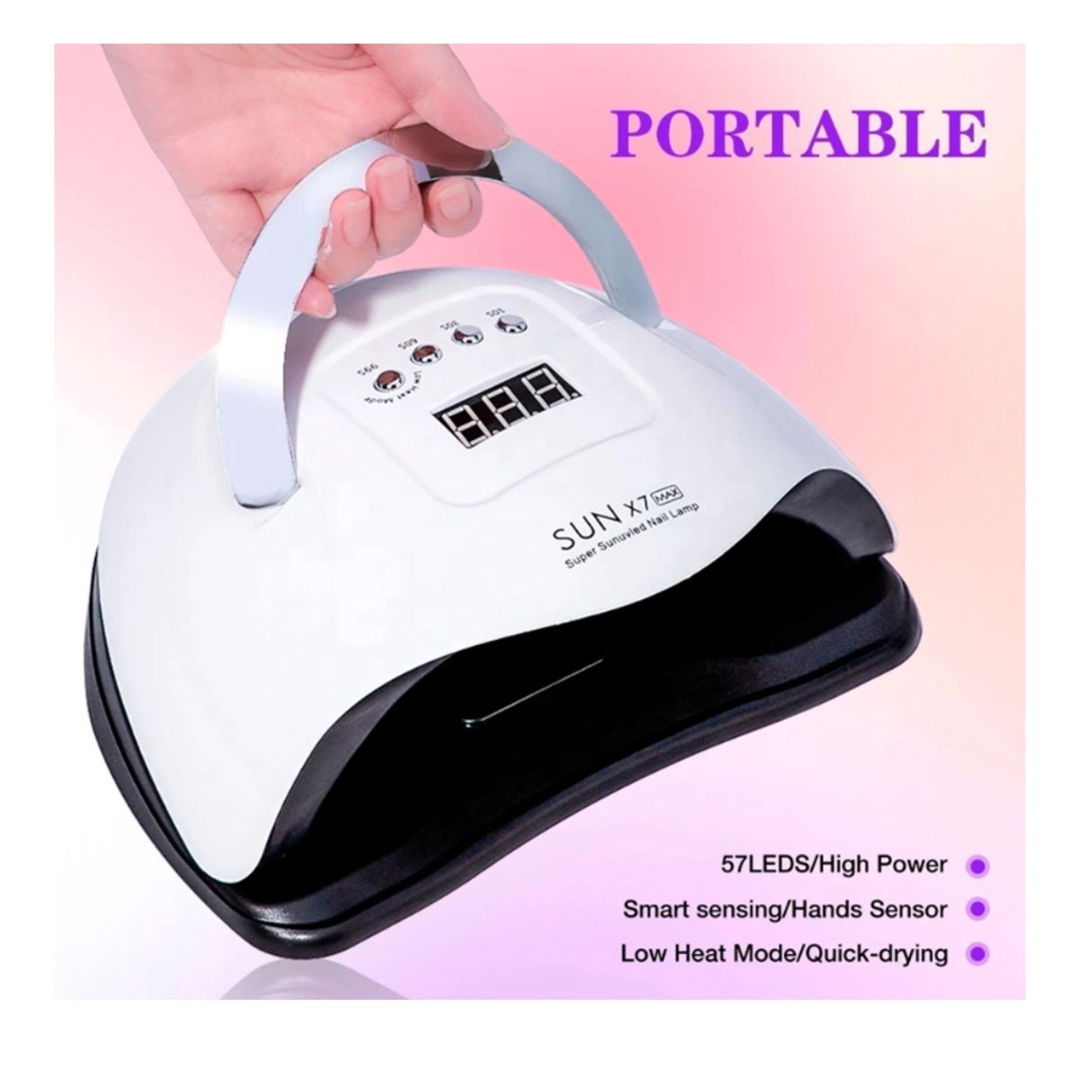 GENERICO - Secador de Uñas Led UV Portatil Profesional Lámpara Manicure