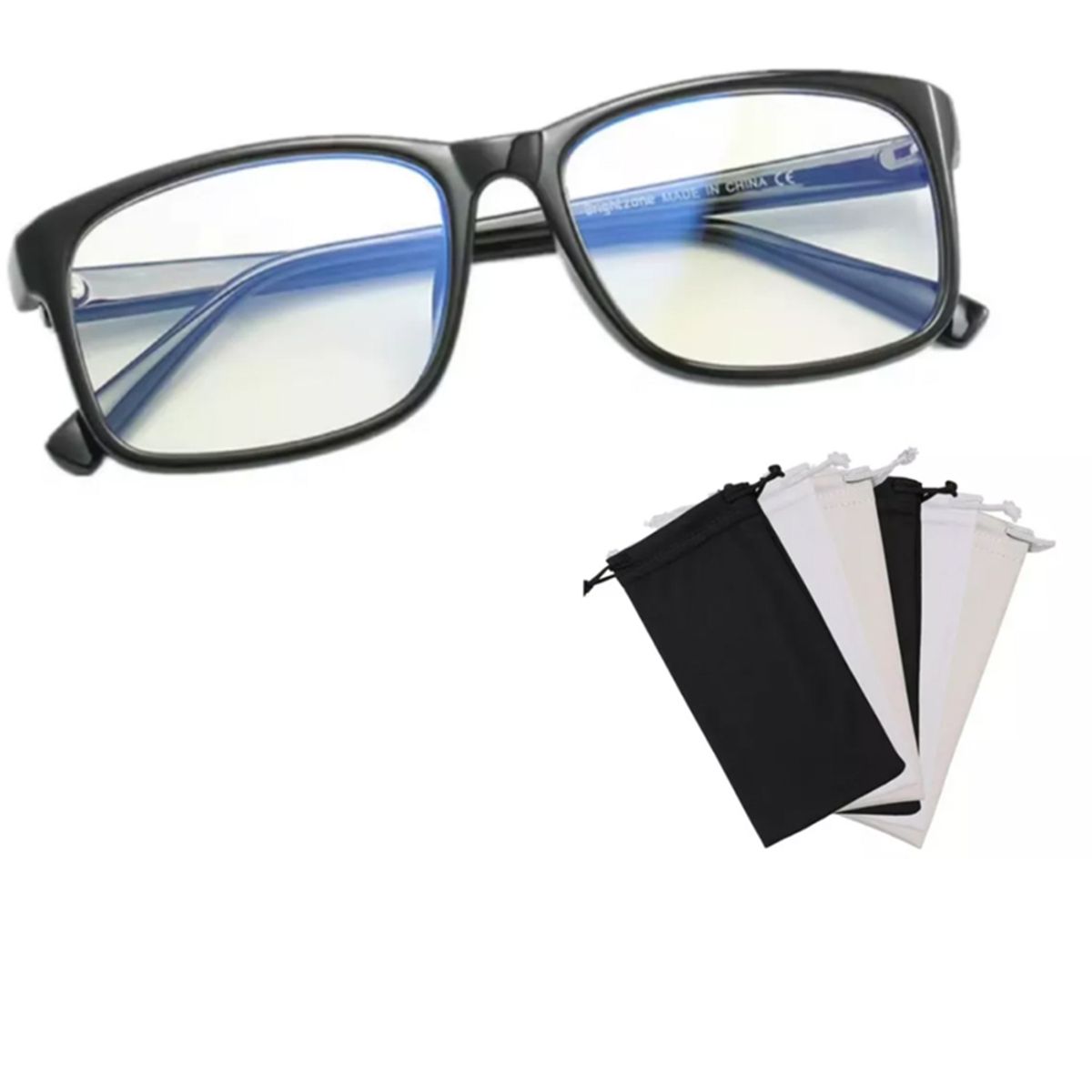 GENERICO - Kit Lentes para computadora filtro azul + Liquido Limpiador Paño Bolso