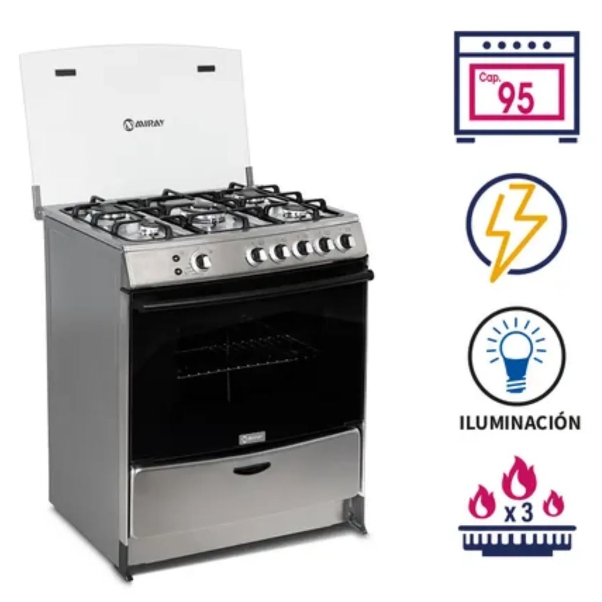 MIRAY - COCINA MIRAY MENTA PLUS DE 5 HORNILLAS