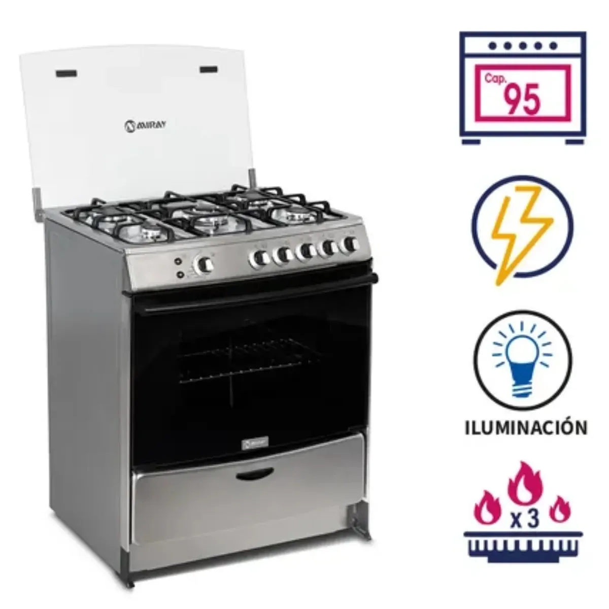 MIRAY - COCINA MIRAY MENTA PLUS DE 5 HORNILLAS