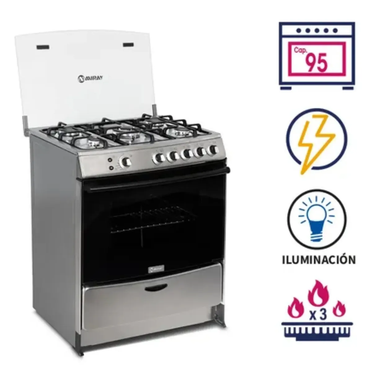 MIRAY - COCINA MIRAY MENTA PLUS DE 5 HORNILLAS