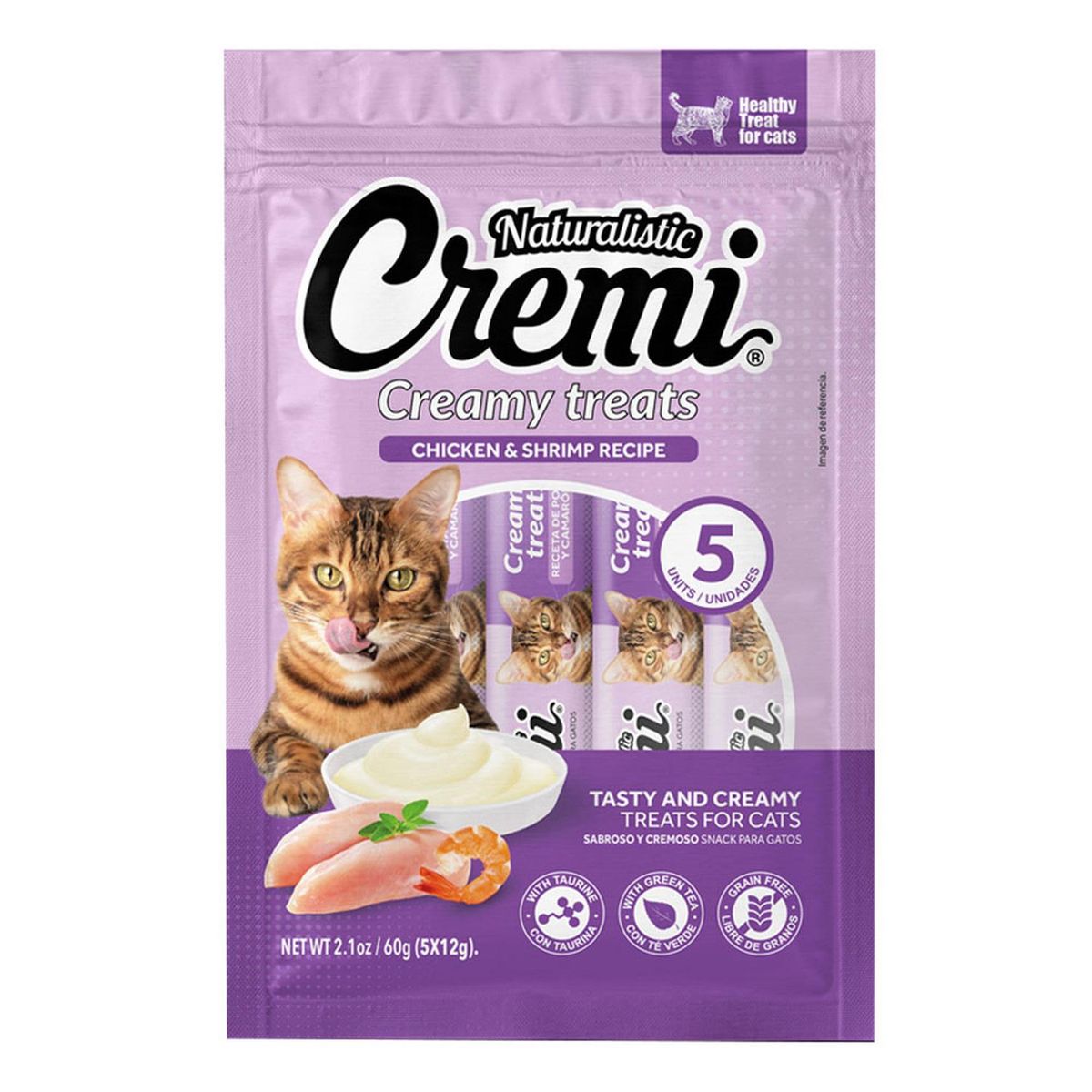 GENERICO - Snack para Gatos Naturalistic Cremi Pollo y Camarones 60gr