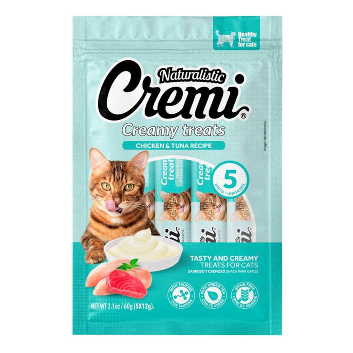 GENERICO - Snack para Gatos Naturalistic Cremi Pollo y Atún 60gr