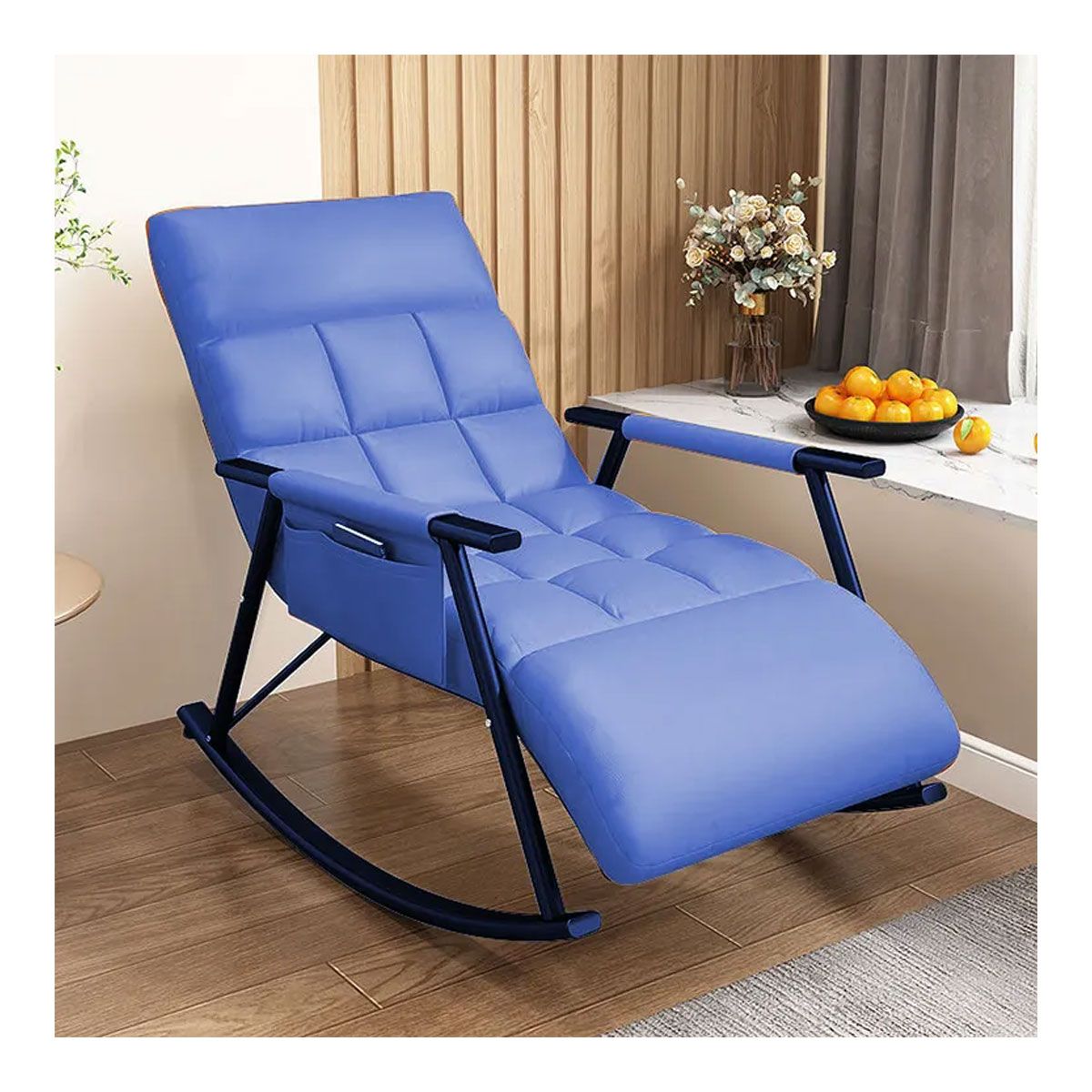GENERICO - Silla Sillón Mecedora Reposera Terraza Playera Hogar Azul