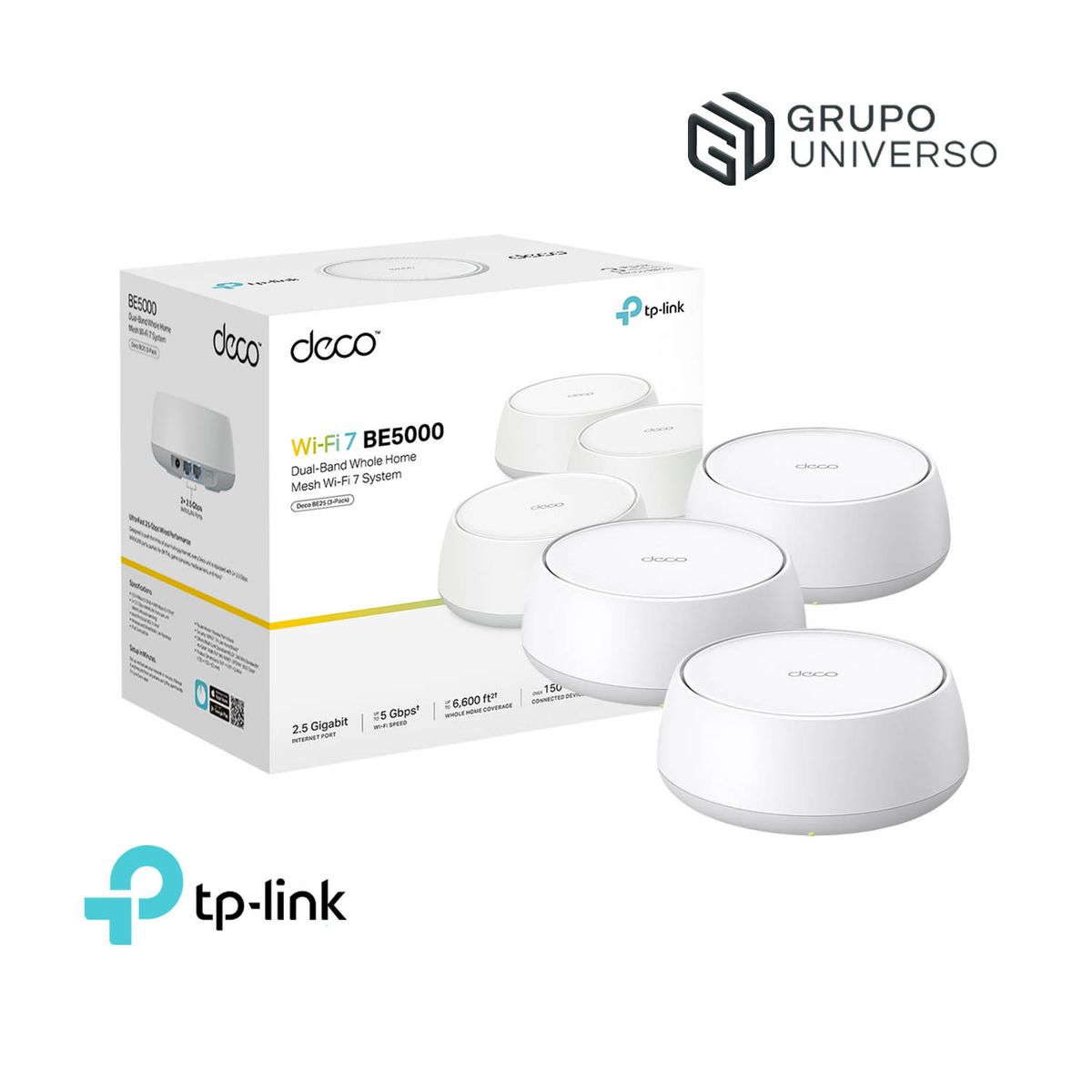 TP LINK - Mesh Deco BE25 3-pack Tp-Link Wi-Fi 7 BE3600 de Doble Banda