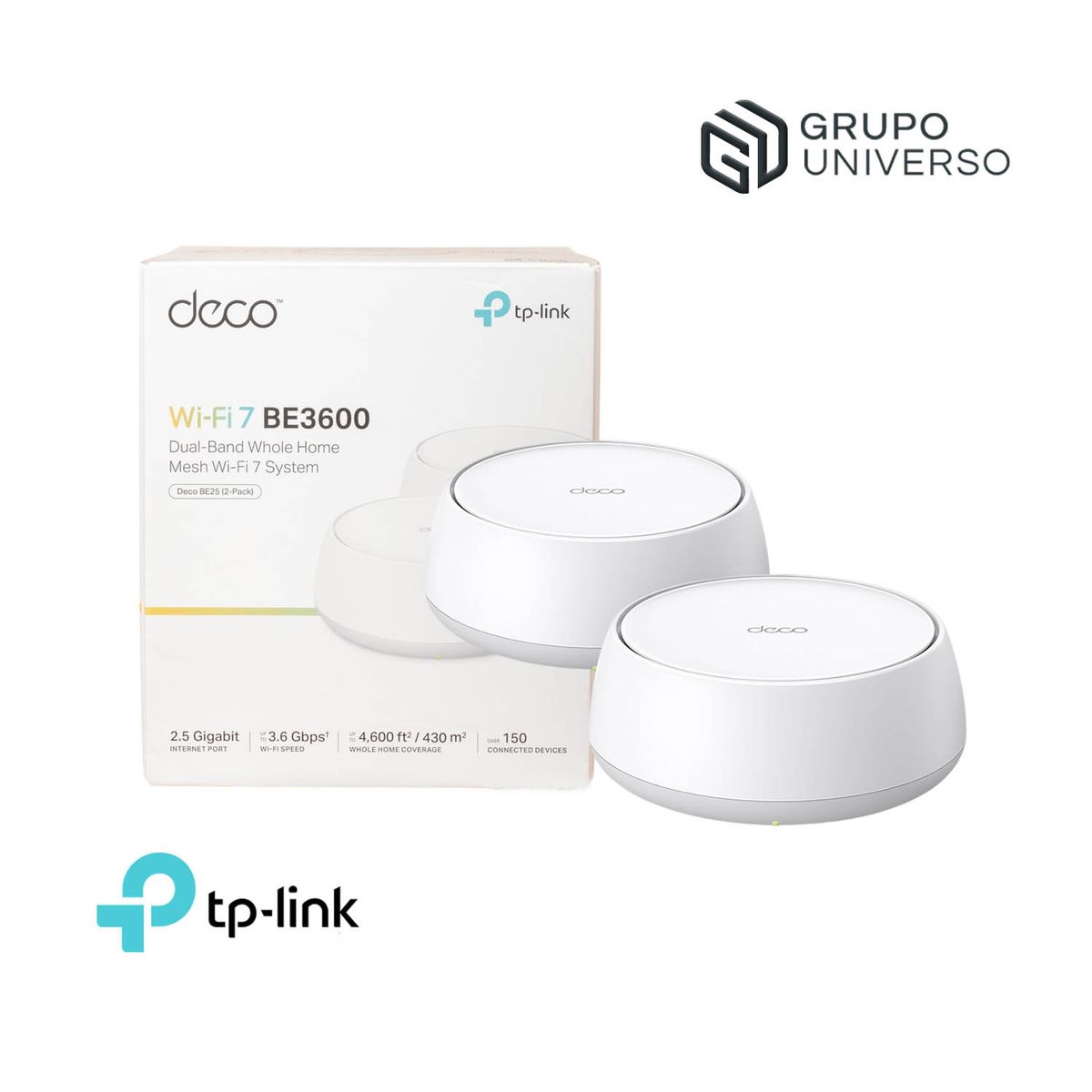 TP LINK - Mesh Deco BE25 2-pack Tp-Link Wi-Fi 7 BE3600 de Doble Banda