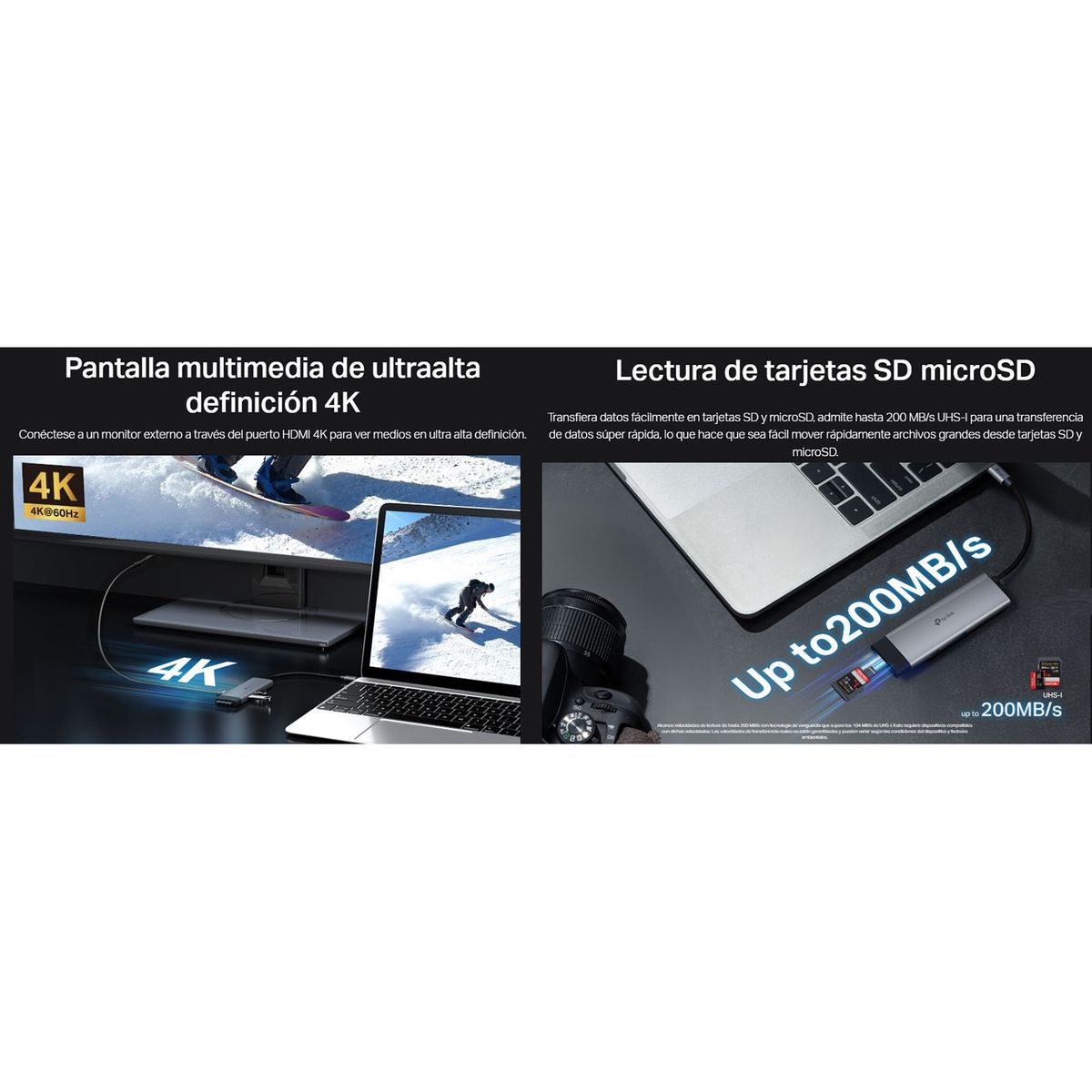 TP LINK - Hub UH7020C Tp-Link USB Tipo-C 7 puertos en 1 puertos HDMI 4K a 60 Hz