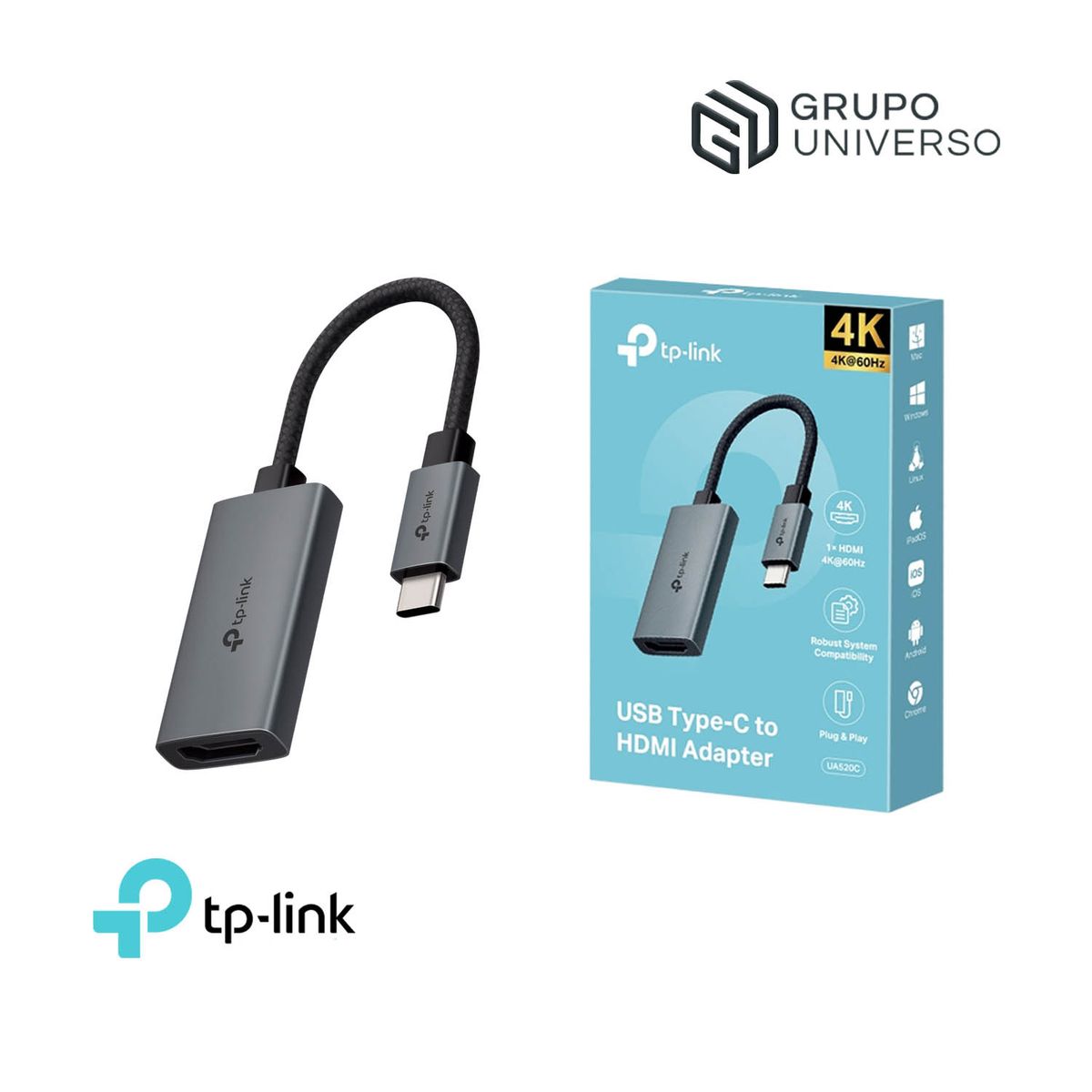 TP LINK - TP-LINK Adaptador UA520C de USB tipo C a HDMI