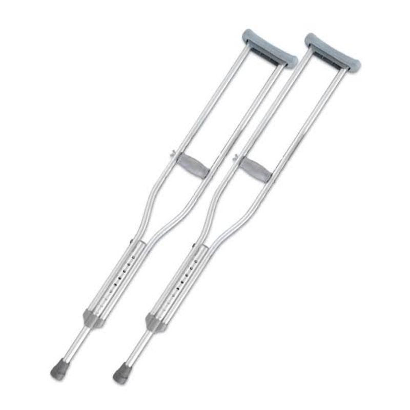 GENERICO - Muletas de Aluminio con Apoyo Axilar  Plomo Talla L