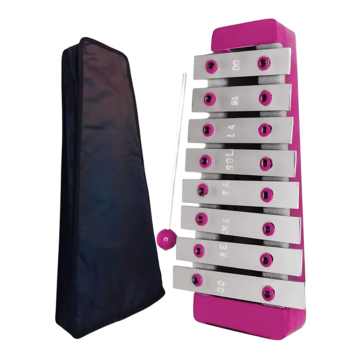 GENERICO - Xilófono de 8 Notas con Base de Madera - ROSADO