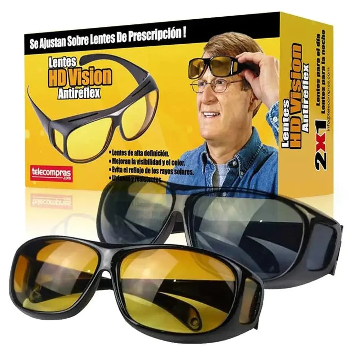 GENERICO - Lentes HD Gafas Día y Noche con Super Visión Pack x 2