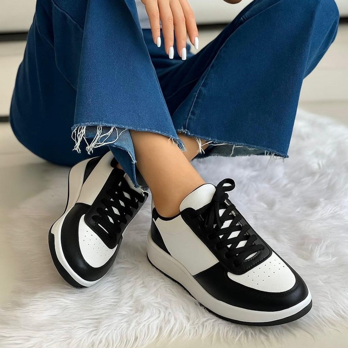 GENERICO - Zapatillas Mujer Misshus Lizzy Blanco negro