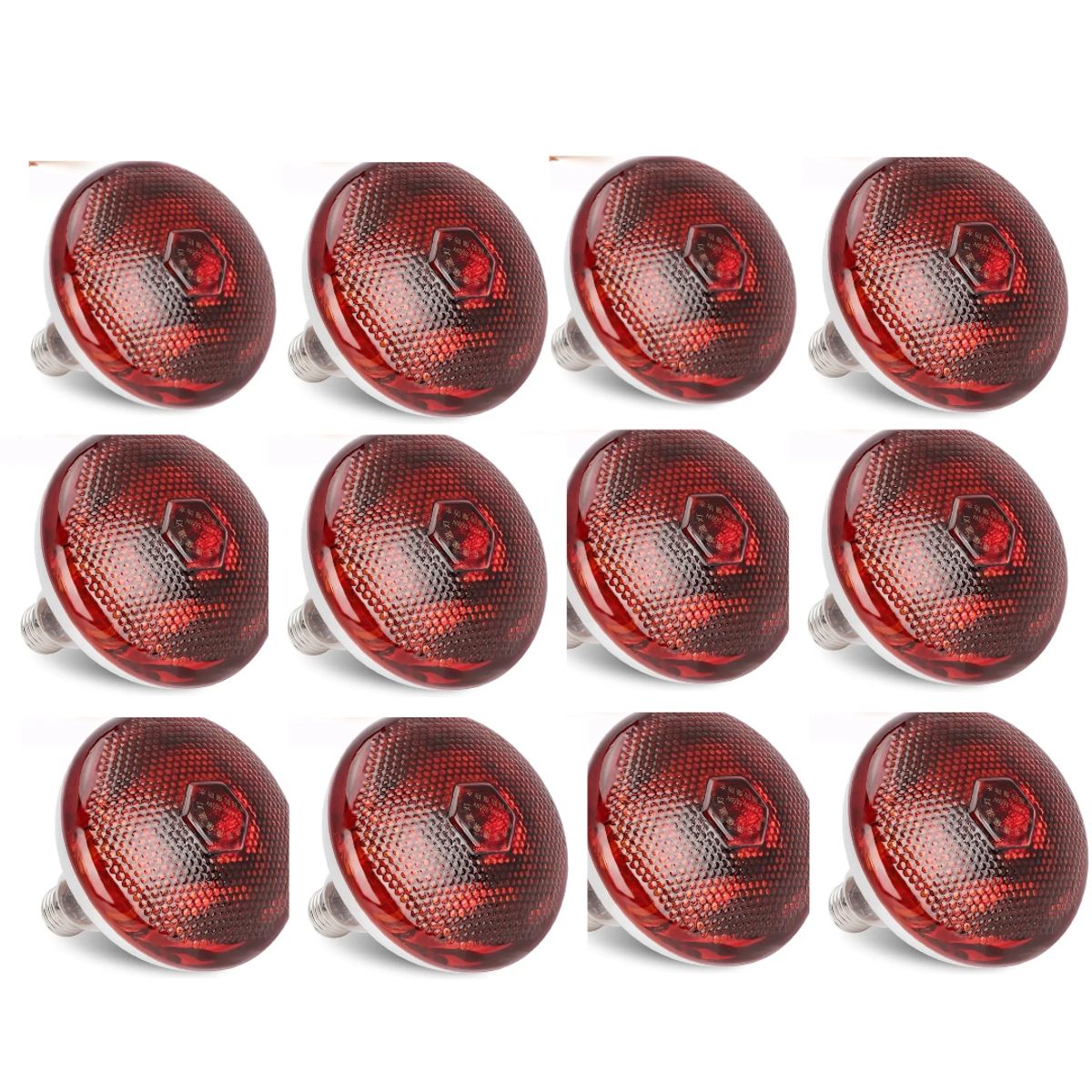 GENERICO - FOCO INFRARROJO CALEFACCIÓN PARA CERDOS PERROS POLLOS 250W PACK X12