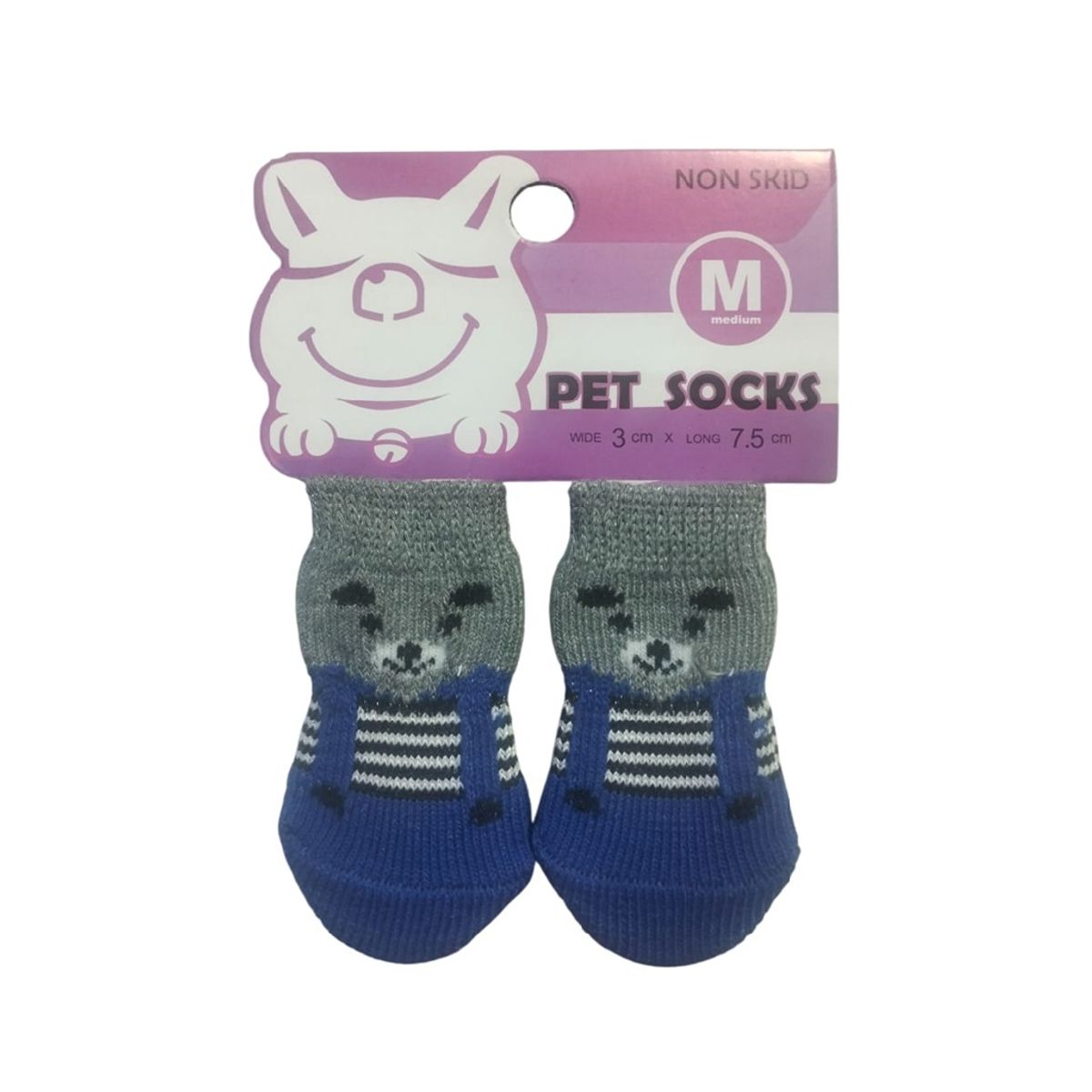 GENERICO - Pack 1 Set de medias antideslizantes oso azul talla M