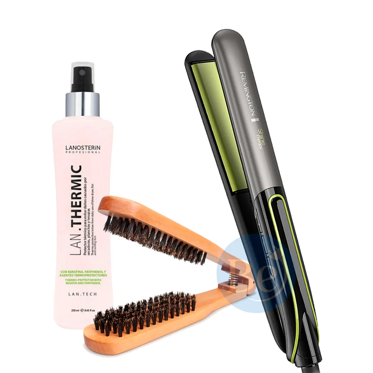 REMINGTON - Pack Alisadora Remington S12A con Cepillo Madera y Protector Térmico