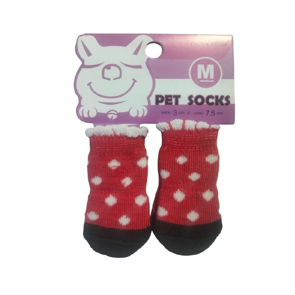 GENERICO - Pack 1 Set de medias antideslizantes puntos rojo talla M