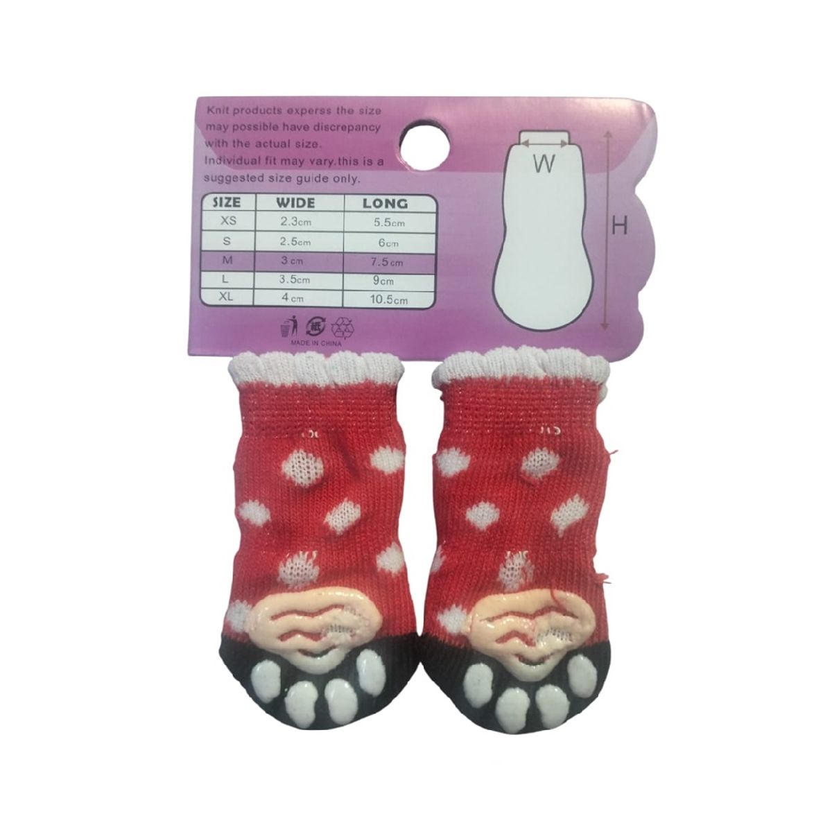 GENERICO - Pack 1 Set de medias antideslizantes puntos rojo talla M