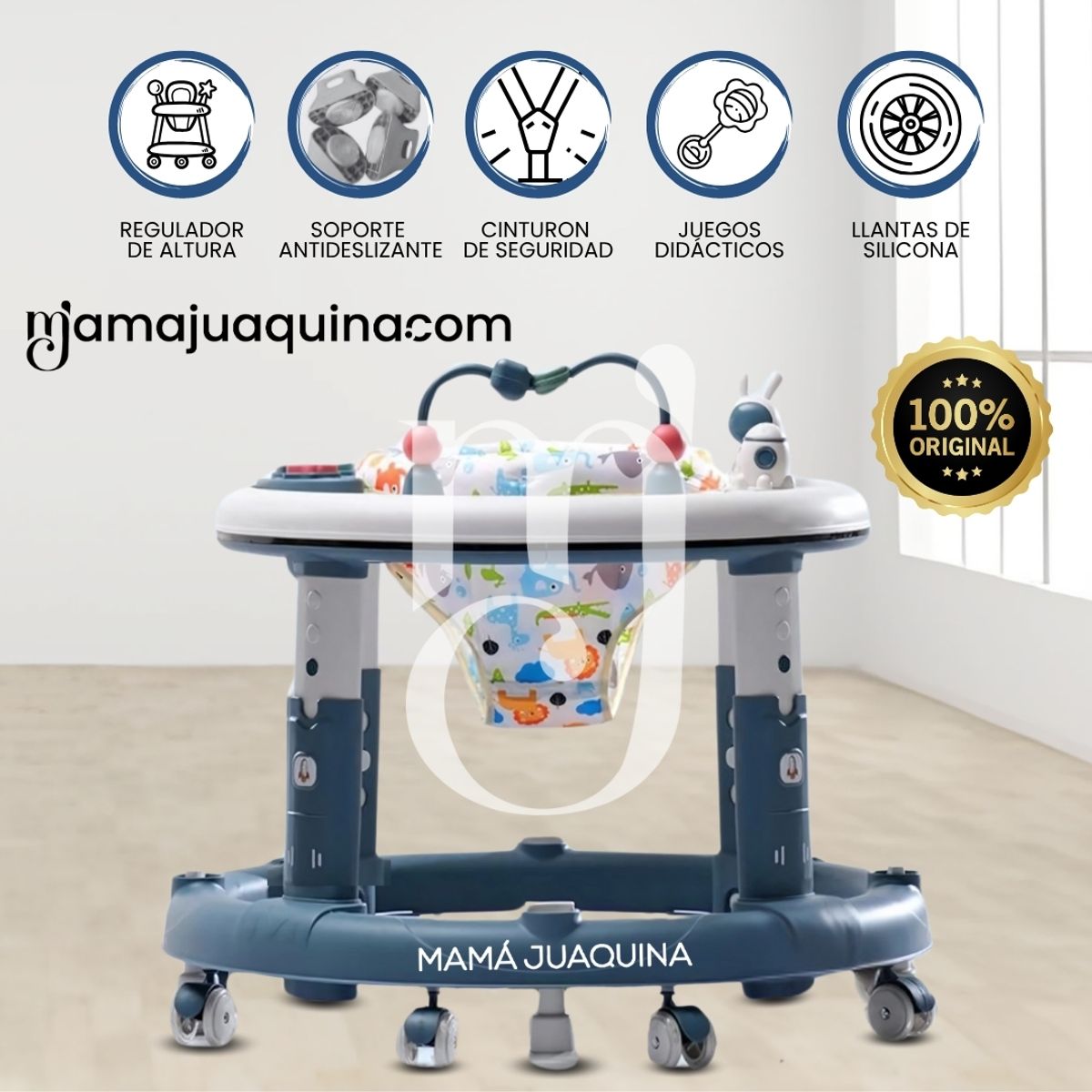 BABY - Andador Regulable con Bandeja Didáctico «SPACE» Blue