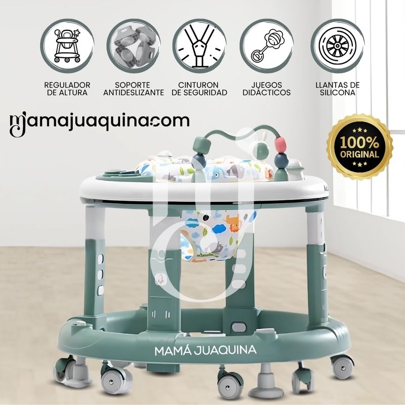 BABY - Andador Regulable con Bandeja Didáctico «SPACE» Green