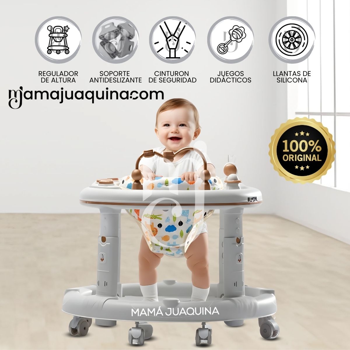 BABY - Andador Regulable con Bandeja Didáctico «SPACE» Gray