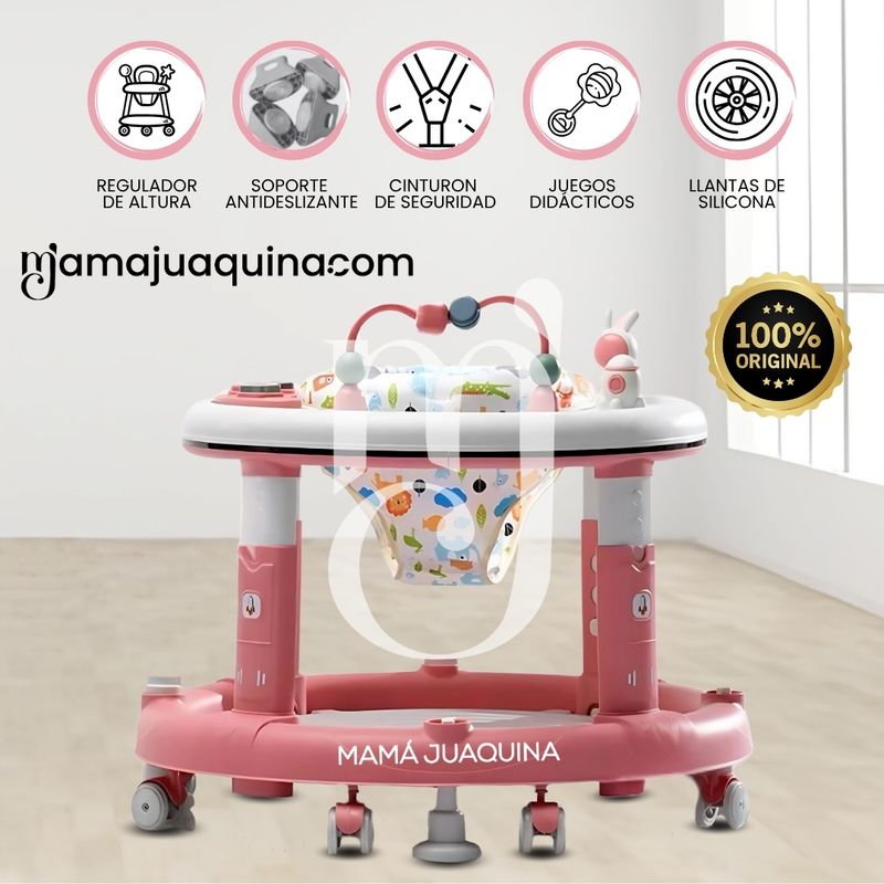 BABY - Andador Regulable con Bandeja Didáctico «SPACE» Pink