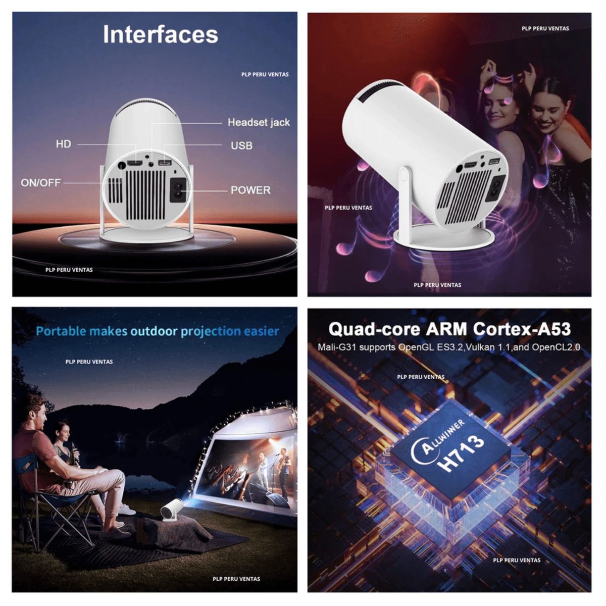 GENERICO - Proyector Portátil HY300 Smart 4K Android11 con Wifi y Bluetooth