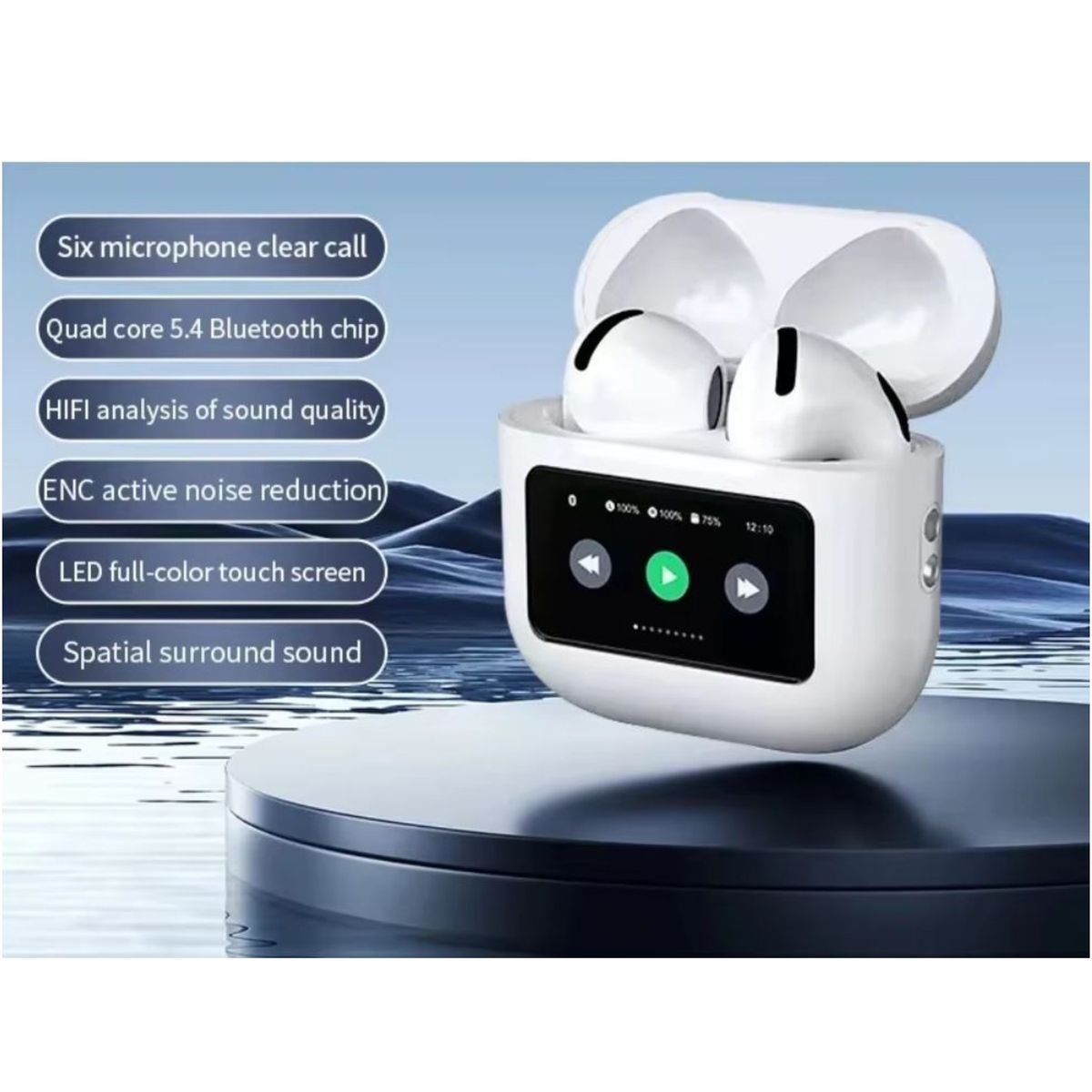 GENERICO - Audífonos Inalámbricos  Con Pantalla Táctil Cancelacion ENC