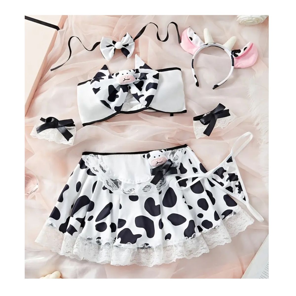 GENERICO - DISFRAZ DE VAQUITA LENCERIA DE VACA SEXY