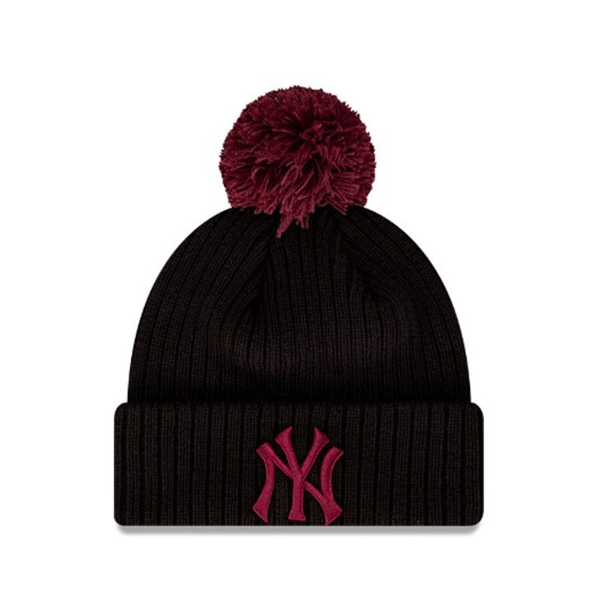 NEW ERA - New York Yankees Beanie - Seasonal Dark Purple MLB Pom Knit - New Era