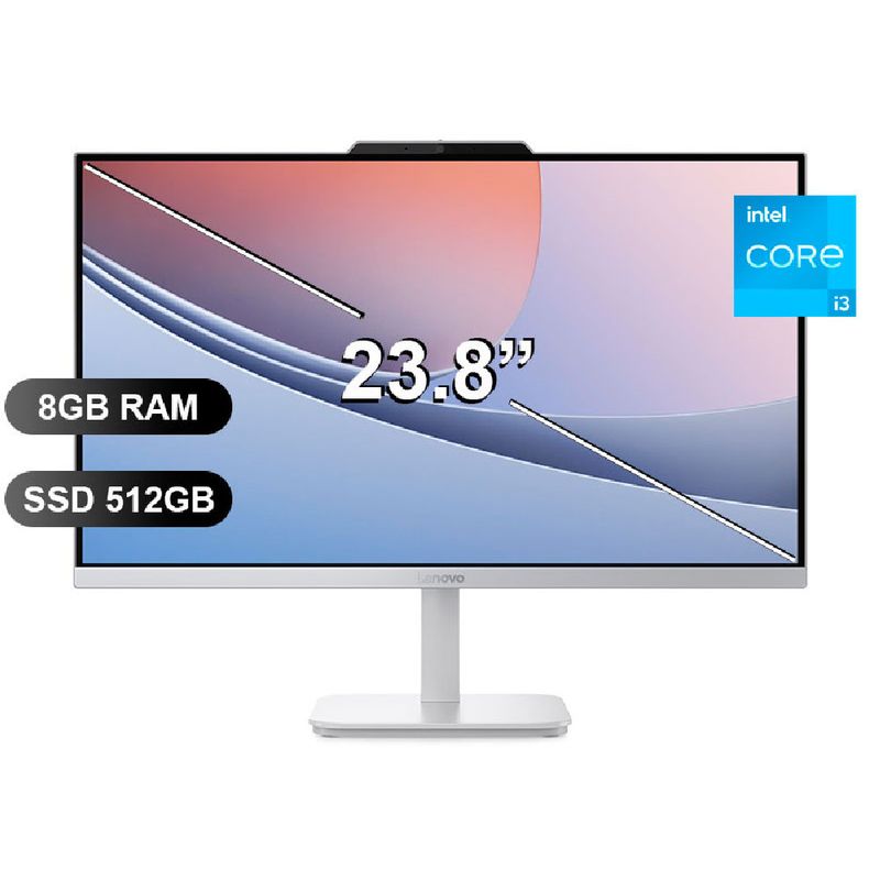 LENOVO - All in One Lenovo A100 238 FHD IPS Core i3-N305 8GB DDR4 512GB SSD Intel UHD Graphics