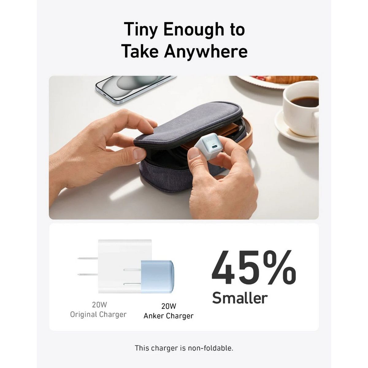 ANKER - Cargador Anker Nano Charger 20W USB-C Carga Rápida Blanco - A2637J26