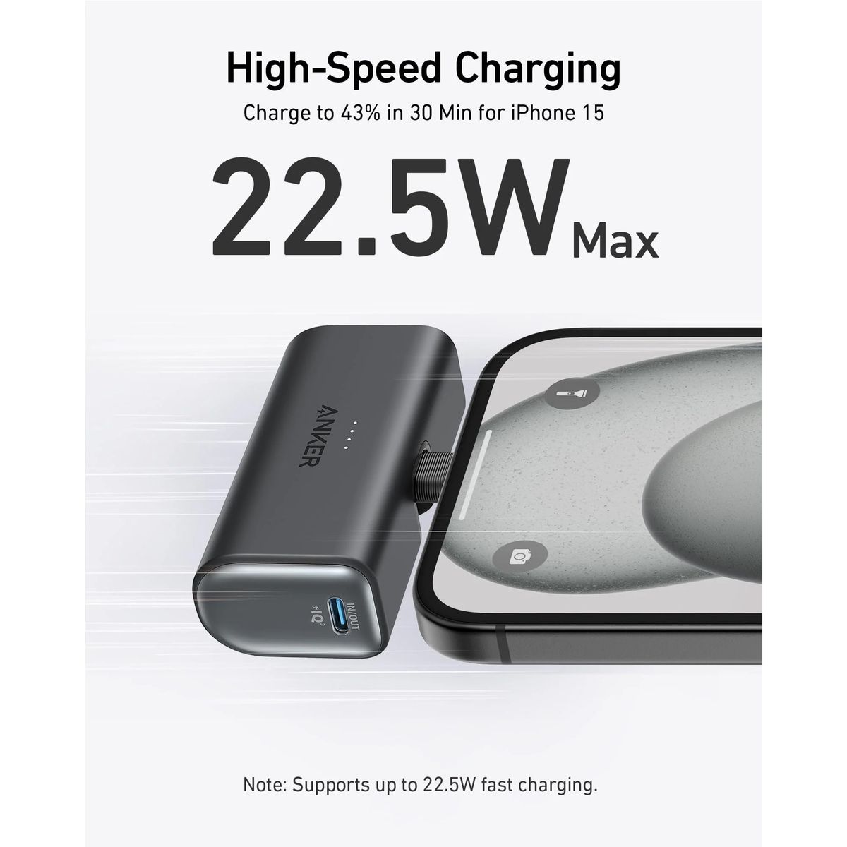 ANKER - Anker Power Bank 5000mAh Nano USB-C LED QC 22W - A1653H11