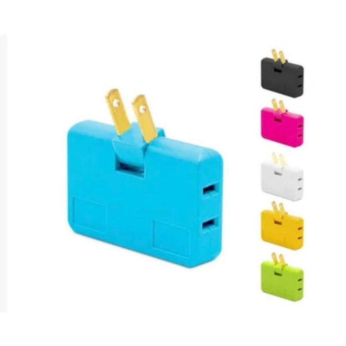 GENERICO - Adaptador enchufe triple giratorio - pack  1 pzas