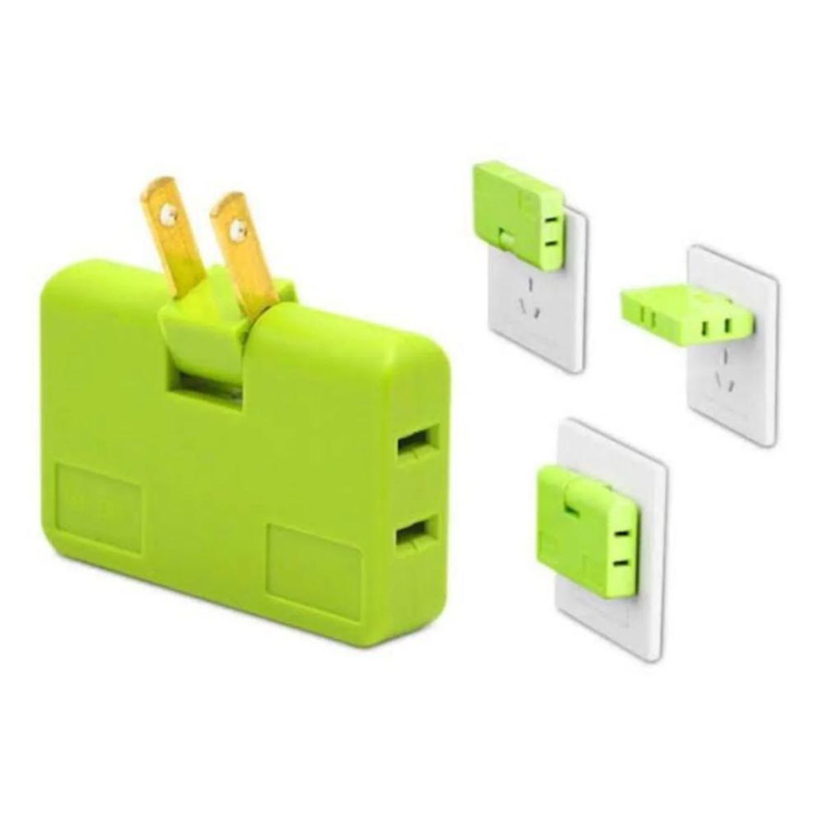 GENERICO - Adaptador enchufe triple giratorio - pack  1 pzas