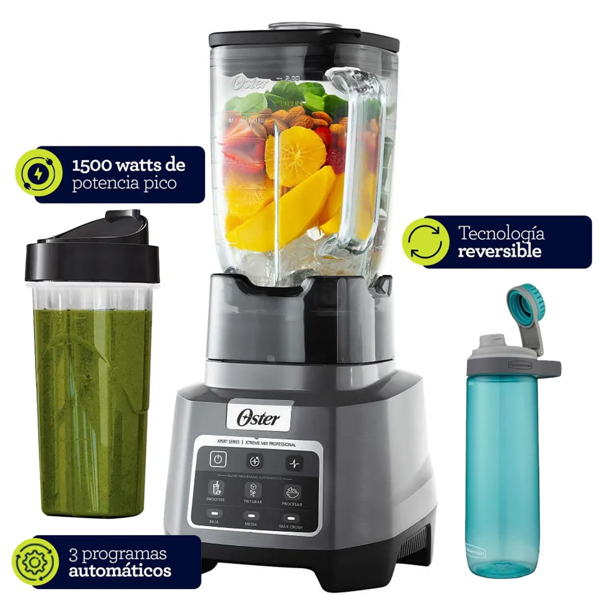 OSTER - Licuadora Xtreme Mix 2l + Programas Automáticos Y Blender Blstxpg-bgw