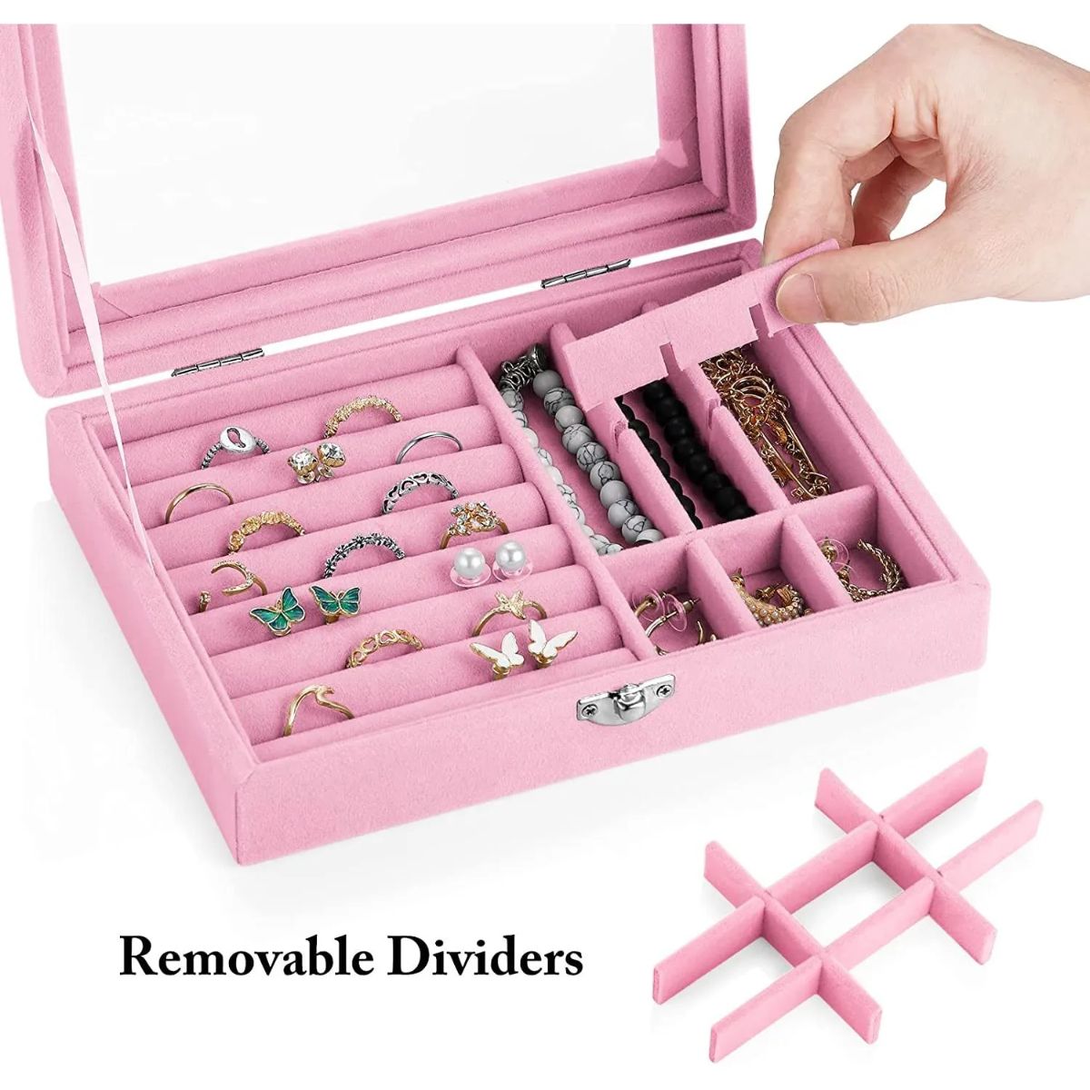 GENERICO - Joyero Caja Organizadora Portátil Terciopelo