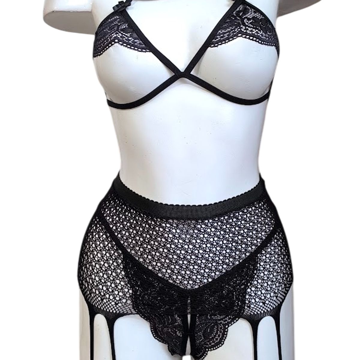 GENERICO - LENCERIA MALLA  CATSUIT PORTALIGAS SIEMPRE LISTA