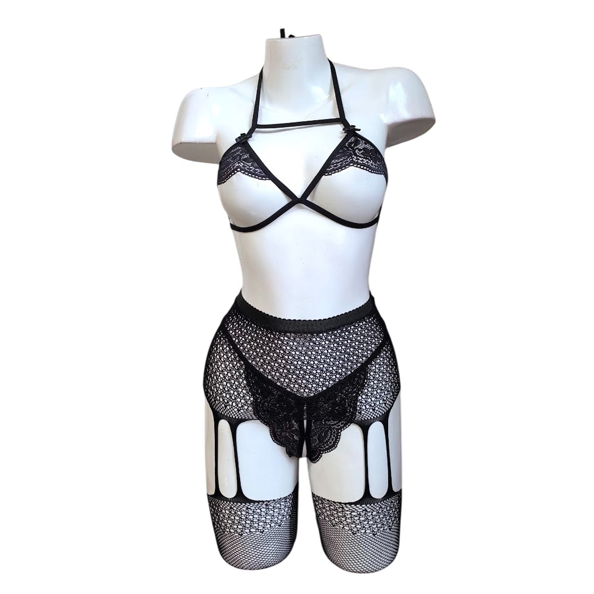 GENERICO - LENCERIA MALLA  CATSUIT PORTALIGAS SIEMPRE LISTA