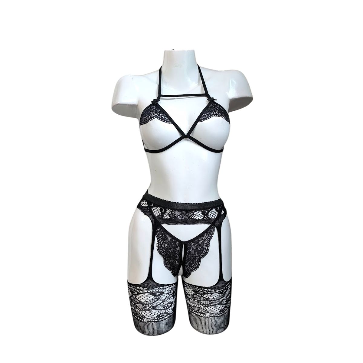 GENERICO - LENCERIA MALLA  CATSUIT PORTALIGAS SIEMPRE LISTA