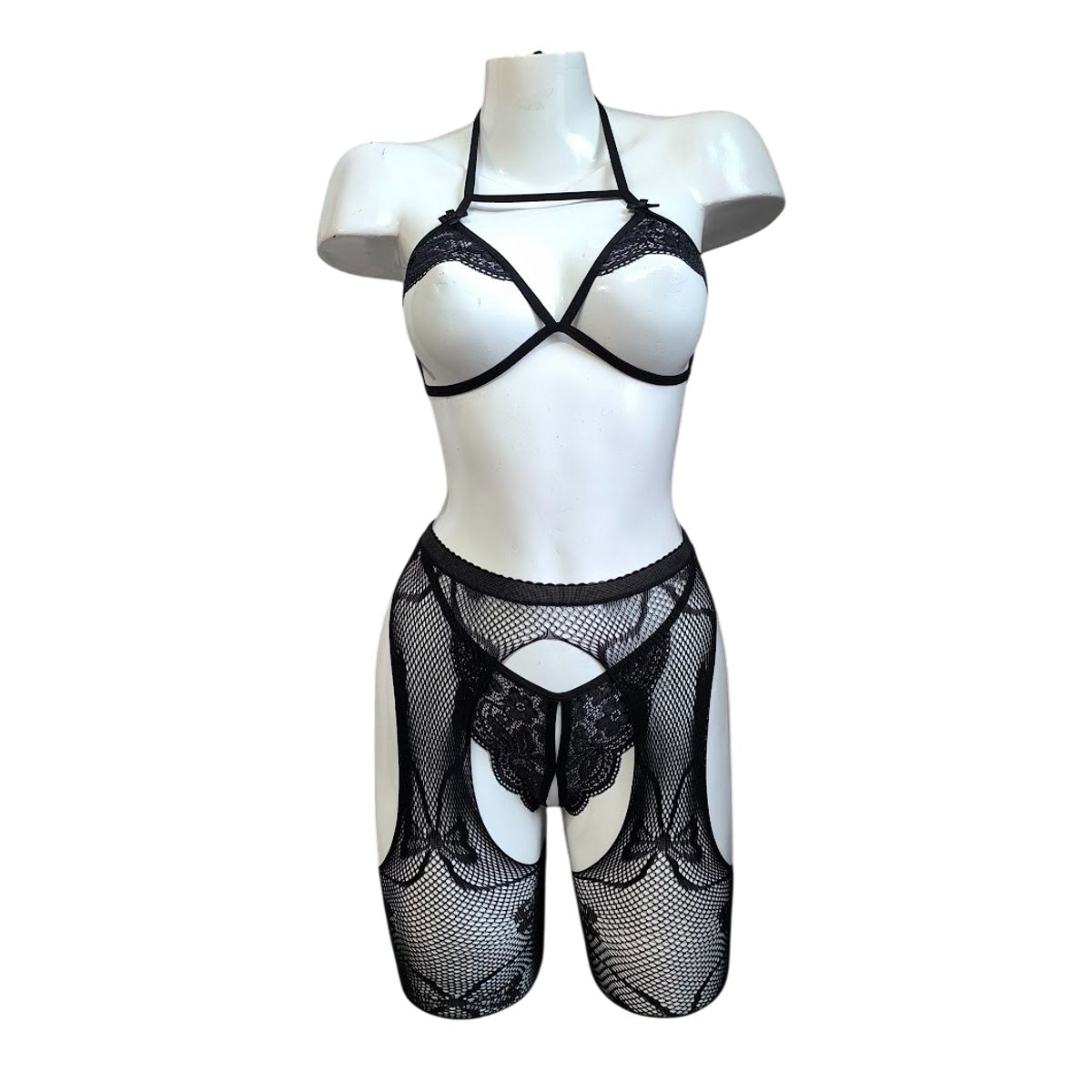 GENERICO - LENCERIA MALLA  CATSUIT PORTALIGAS SIEMPRE LISTA