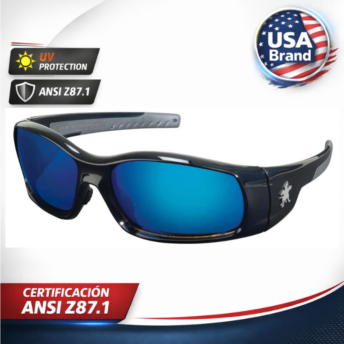 Lentes de seguridad deportivos originales MCR SR1 AZUL certificado ANSI Z87 filtro UV USA BRAND, marca GENERICO - Foto Principal
