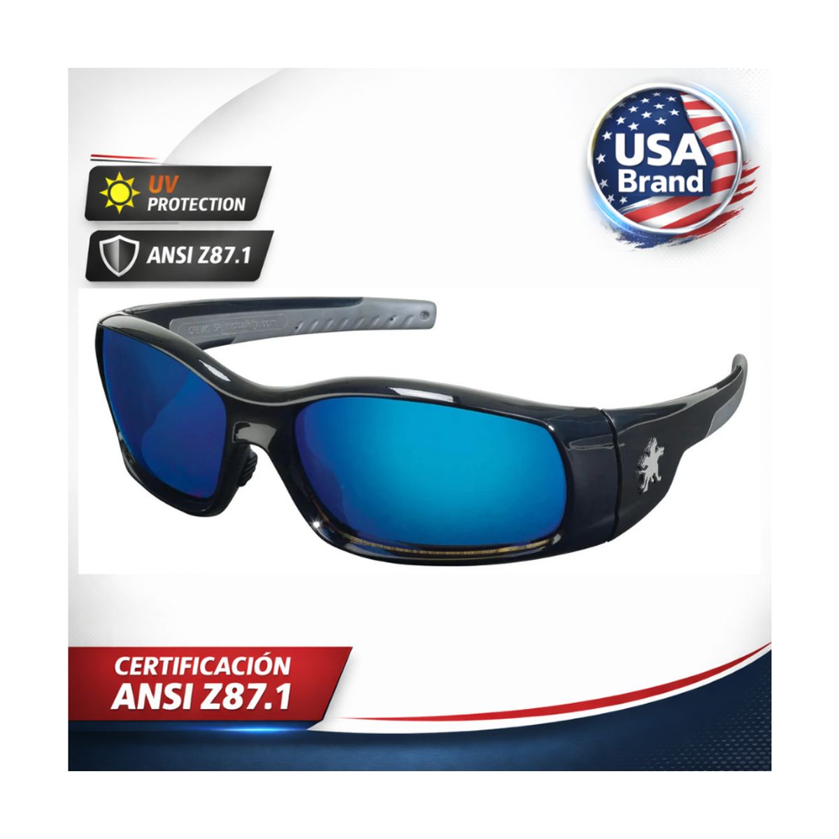 Lentes de seguridad deportivos originales MCR SR1 AZUL certificado ANSI Z87 filtro UV USA BRAND, marca GENERICO - Foto Principal
