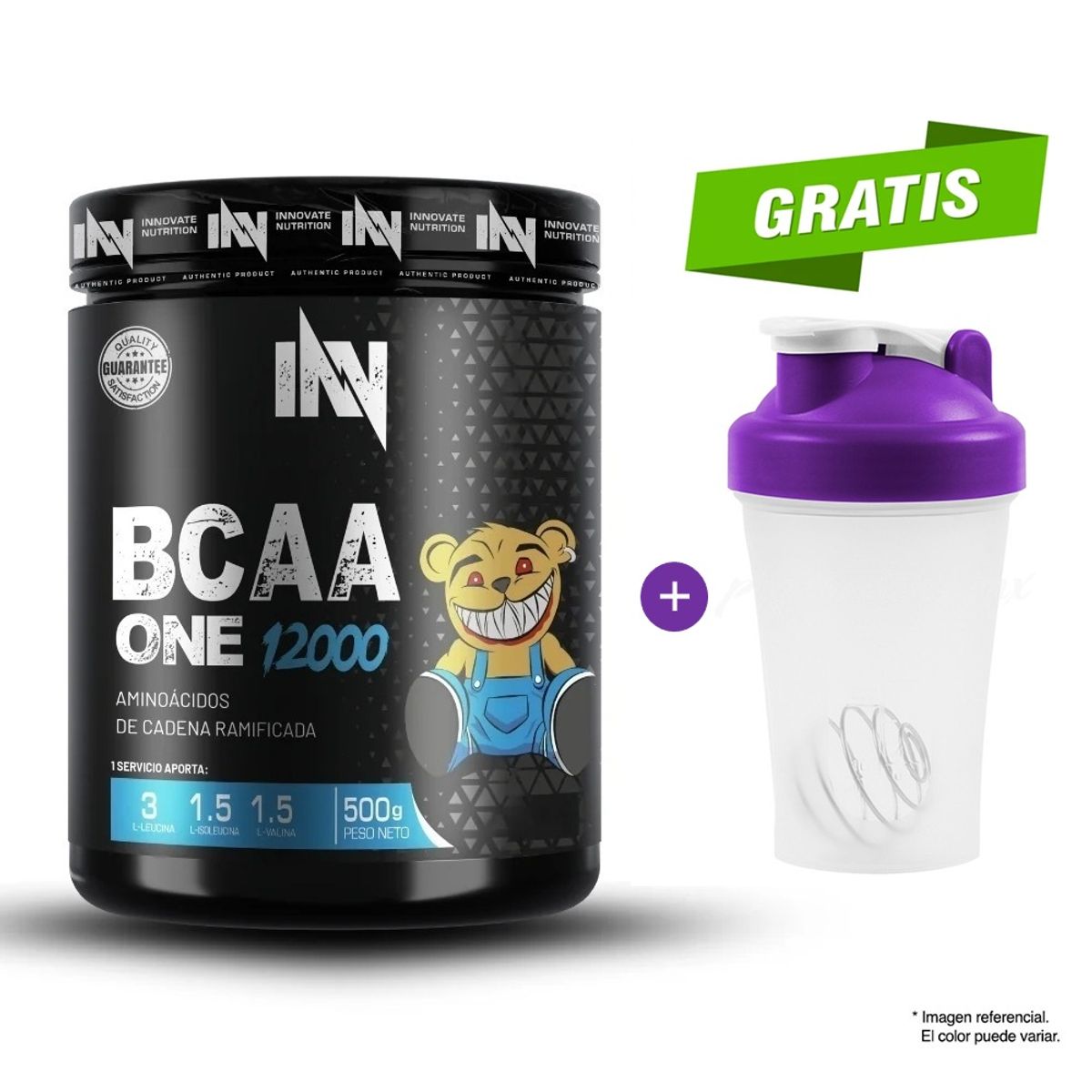 INN INNOVATE NUTRITION - bcaa one 12000 500 gr aminoácidos inn Fruit Punch + tomatodo