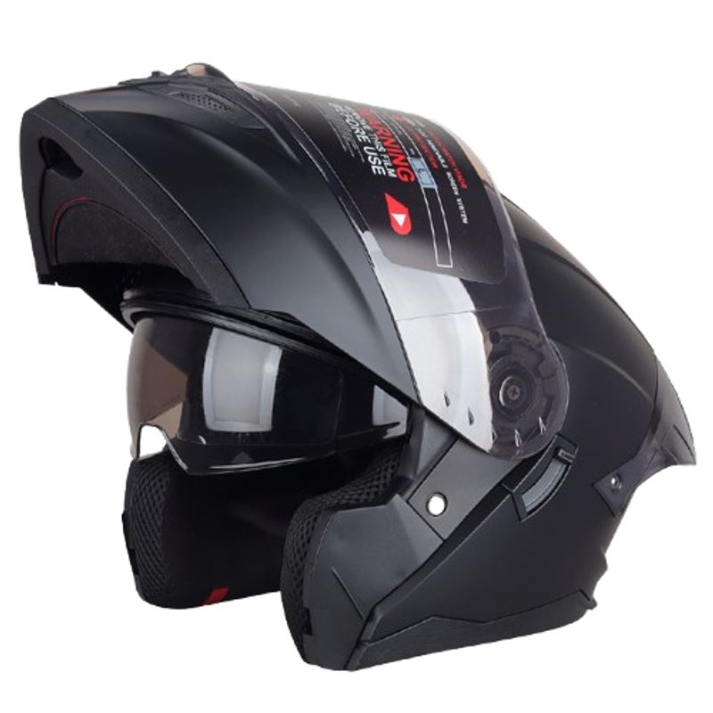 GENERICO - CASCO HOKEN HK3 FF-916 NEGRO MATE CON VISOR TRANSPARENTE
