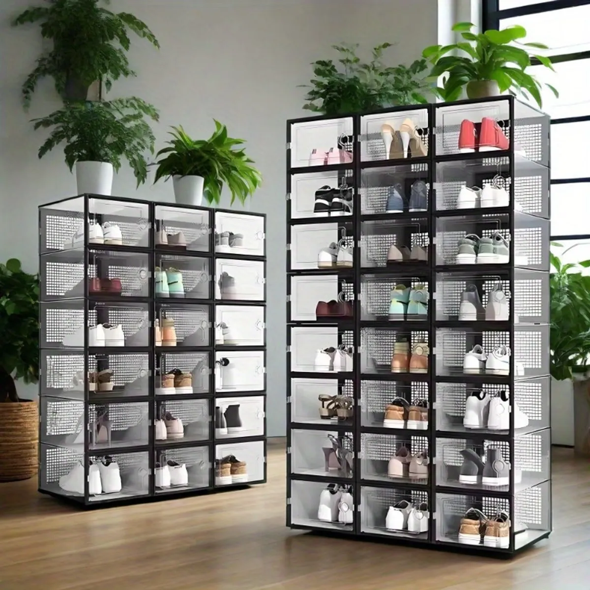 GENERICO - Set x 36 Cajas Organizador De Zapatos Con Ventilación - Negro