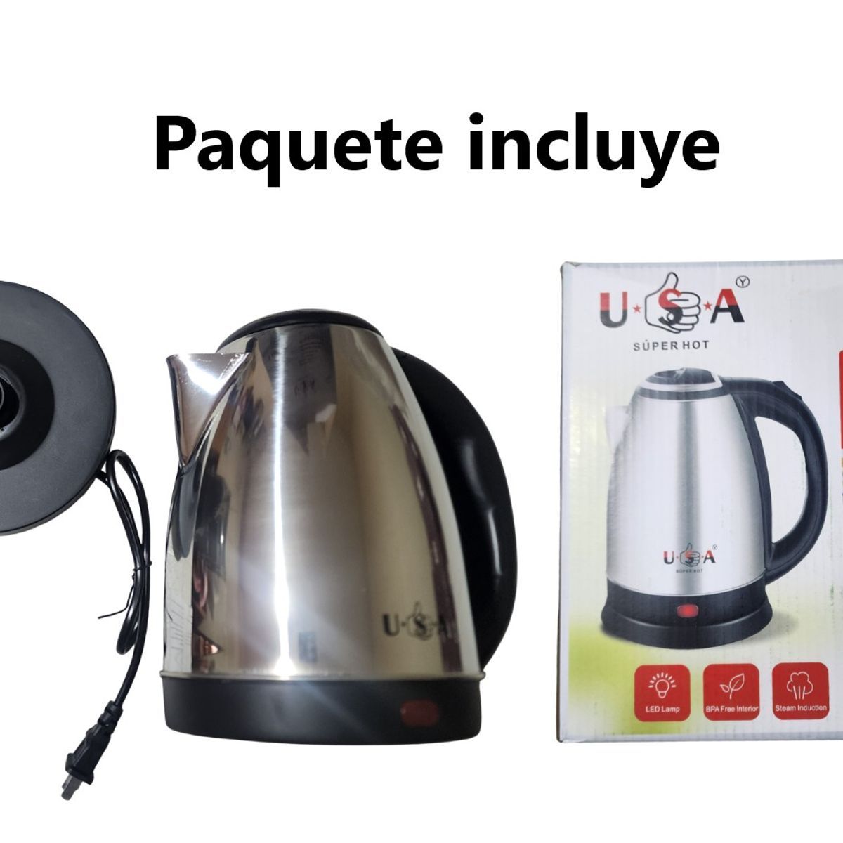 GENERICO - Hervidor Eléctrico Jarra De Agua 2 Litros Acero Inoxidable SC-20