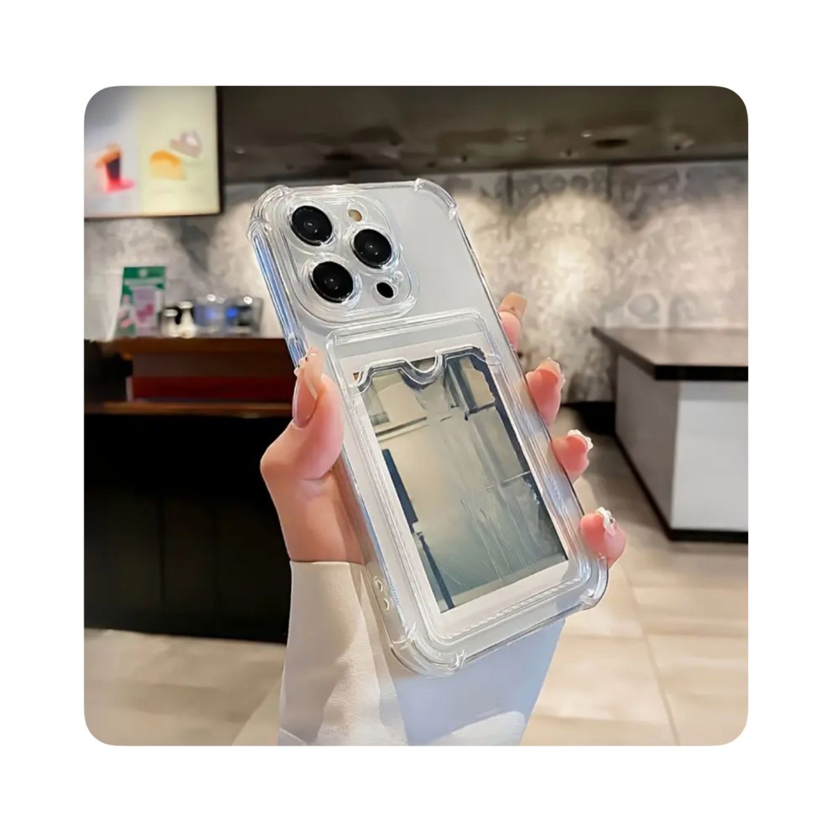 GENERICO - Case Transparente con bolsillo - Iphone 11