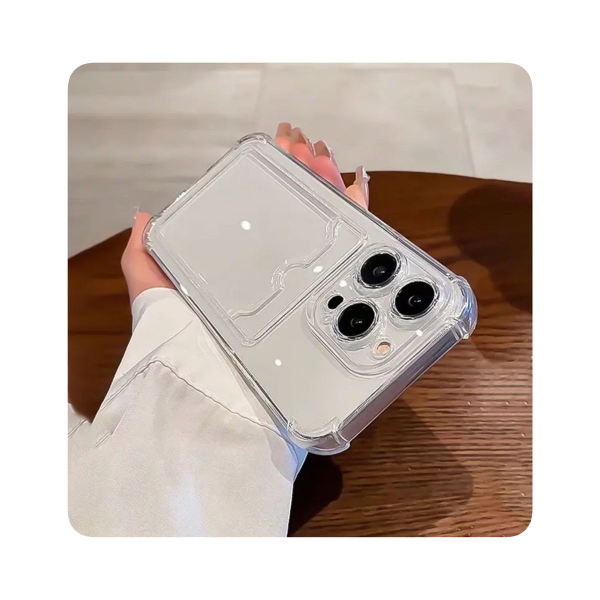 GENERICO - Case Transparente con bolsillo - Iphone 11